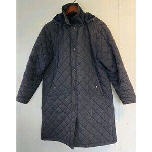 Vtg LL Bean Coat Womens L Blue Thermore Quilted Field Barn Outdoor Winter Chore